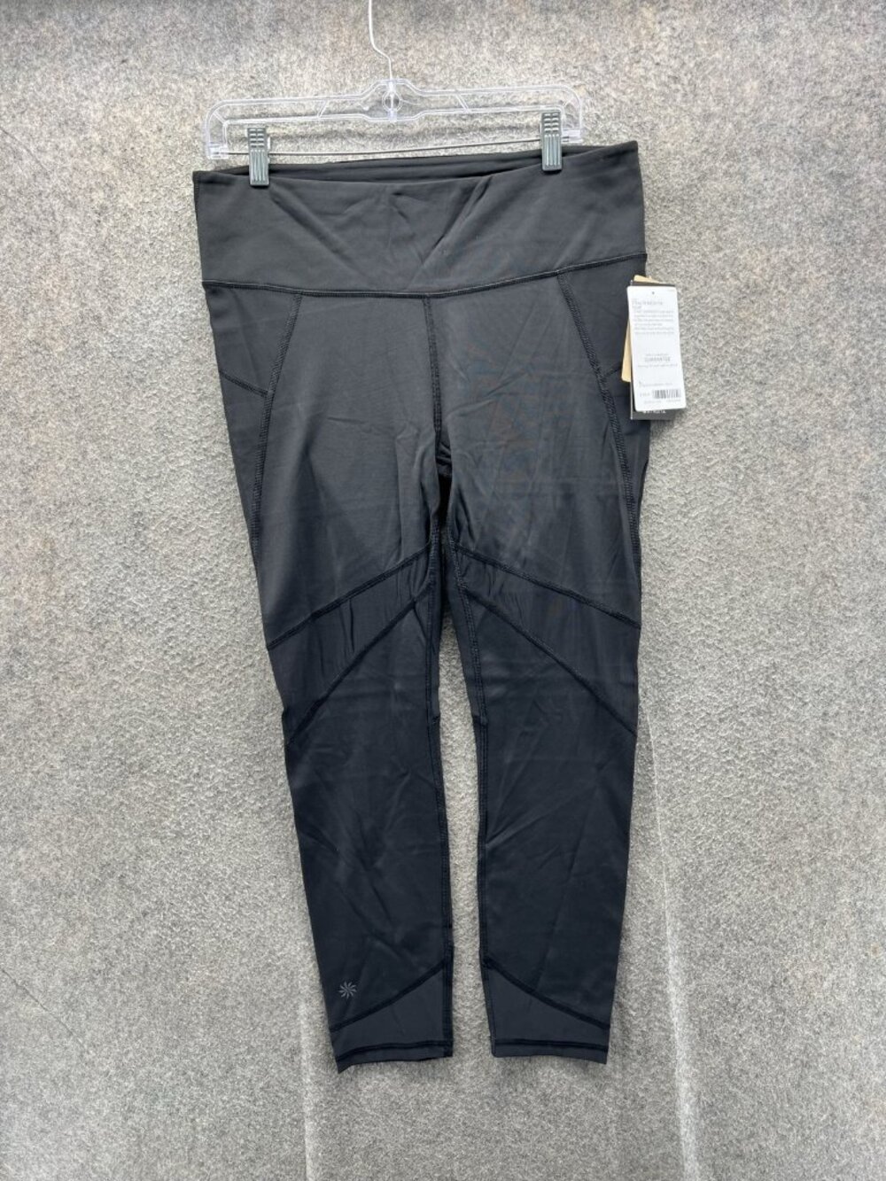 Athleta Leggings Womens Large Stealth Mesh 7/8 Tight Black Yoga Pants Athletic